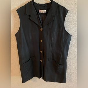 Milano Long Black Vest, size 1X